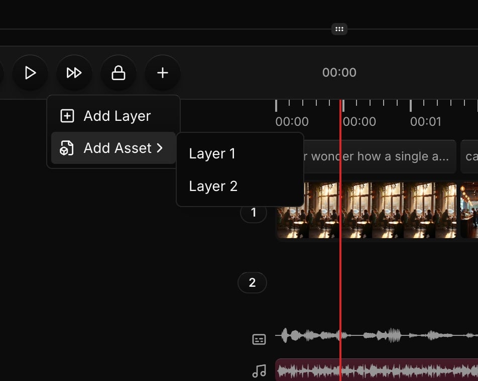 A screenshot showing the new multi-layer timeline interface